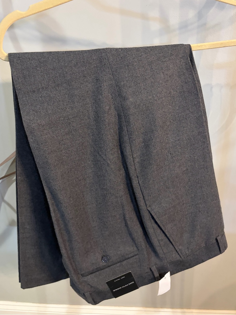 Saks Fifth Avenue Men's Dark Charcoal Flat-Front Dress pants 38x32